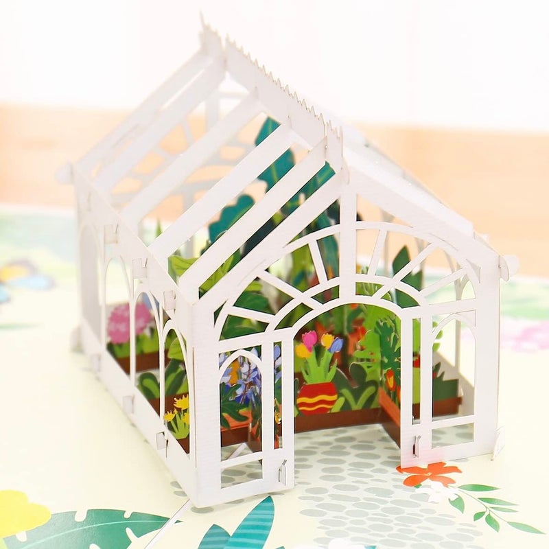 Liif Greenhouse Mothers Day Card, 3D Pop Up Birthday Card for Her, Mom, Wife, Women, Sister - Image 1